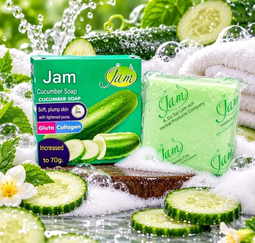JAM Cucumber Soap Gluta Collagen Soft, Plump Skin 70g X 2pcs✅️