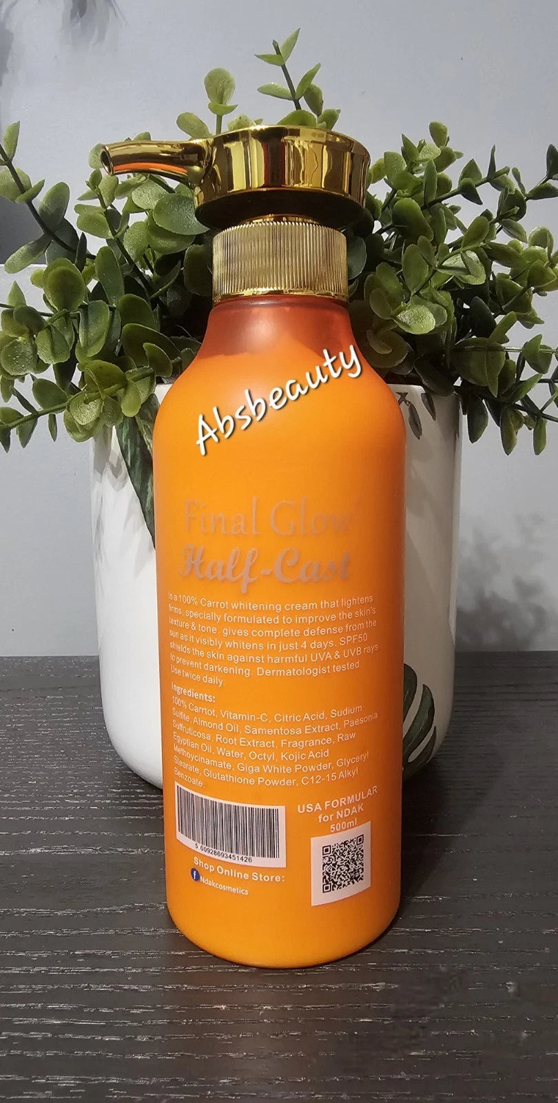 Final Glow Half-C Carrot Whitening Face & Body Lotion 500ml Authentic