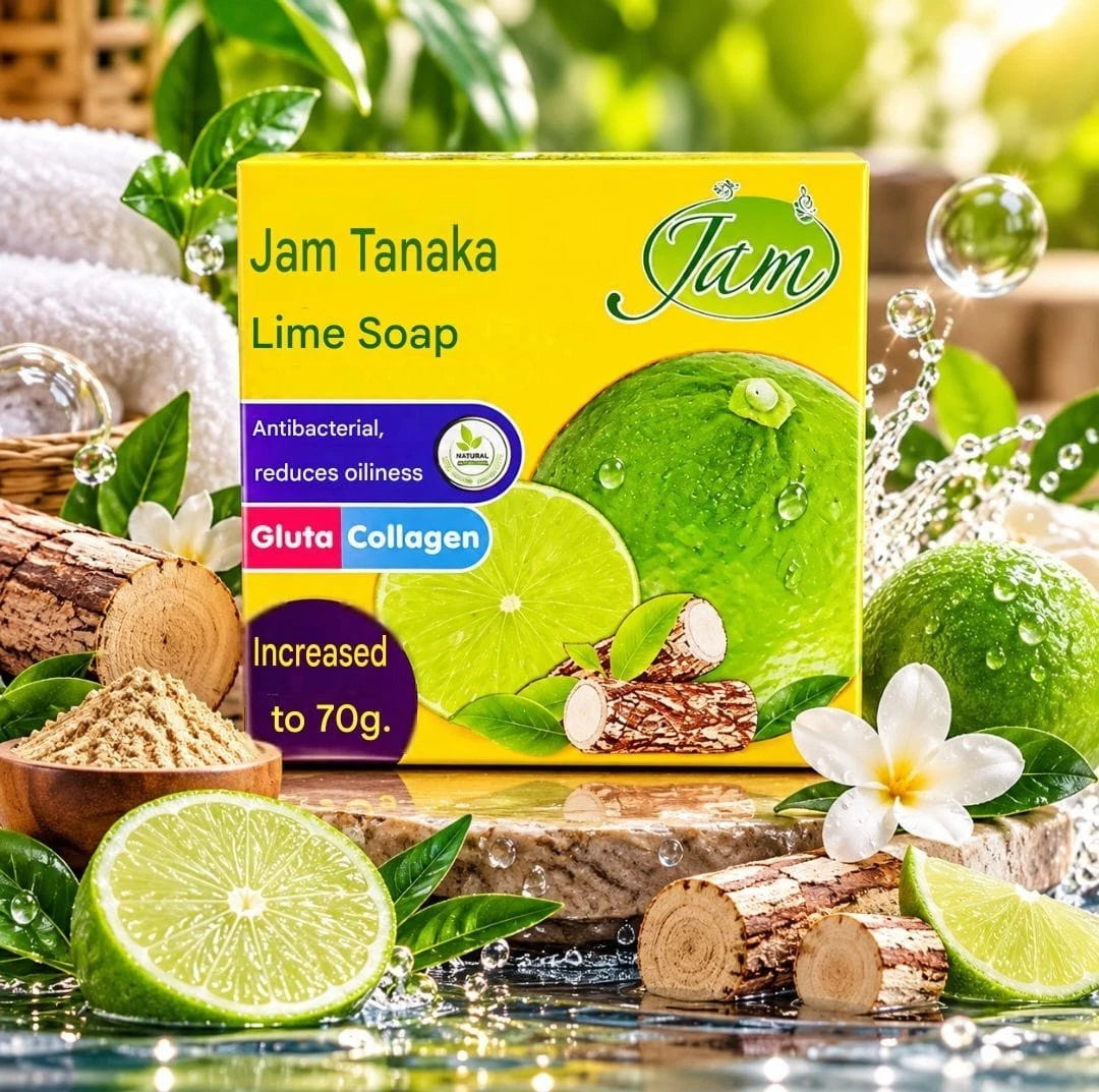 JAM Tanaka Lime Face Soap Gluta Collagen Reduce Oiliness 70g X 2pcs ✨️