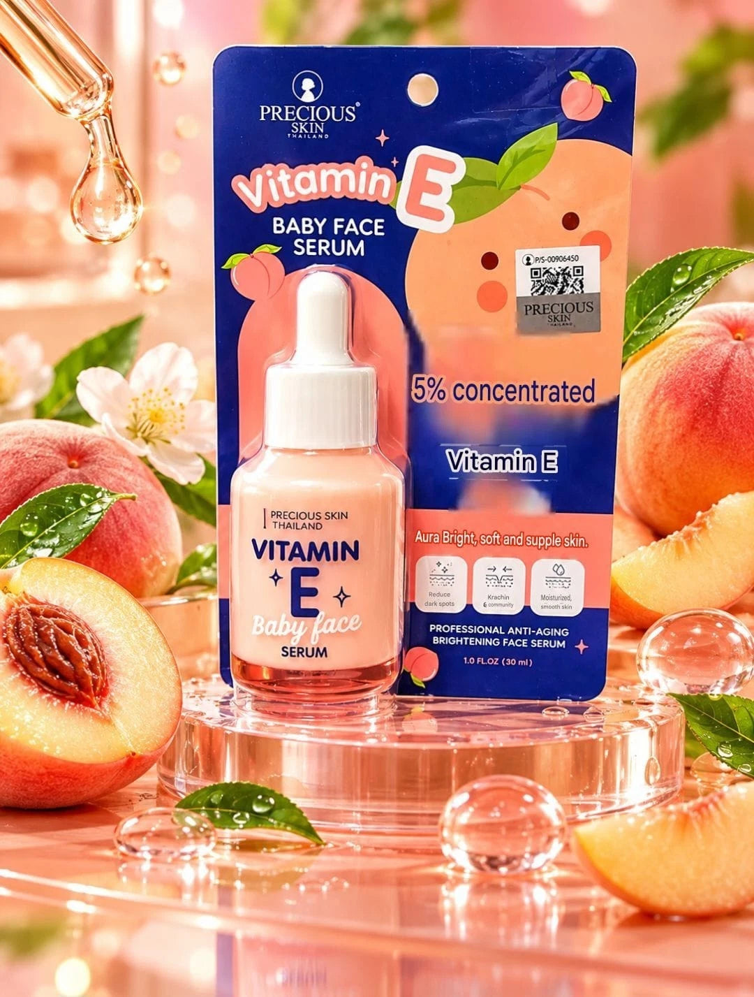 Precious Skin Vitamin E Baby Face Serum 30ml Reduce Dark Spots Clear Facial Skin
