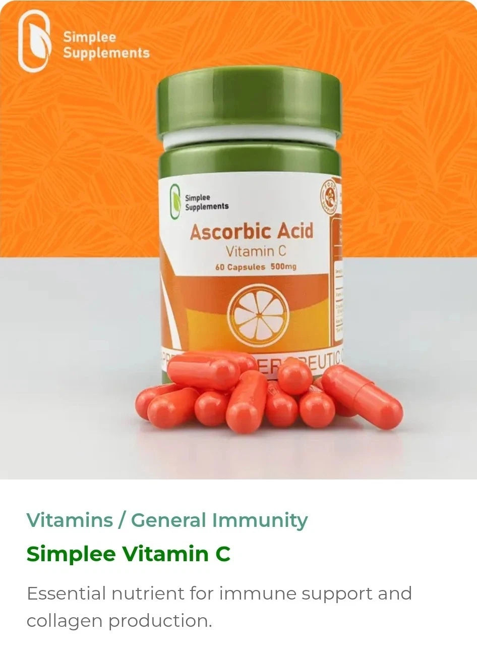 Vitamin C General Immunity Vitamins Collagen Production 60 Capsules Daily