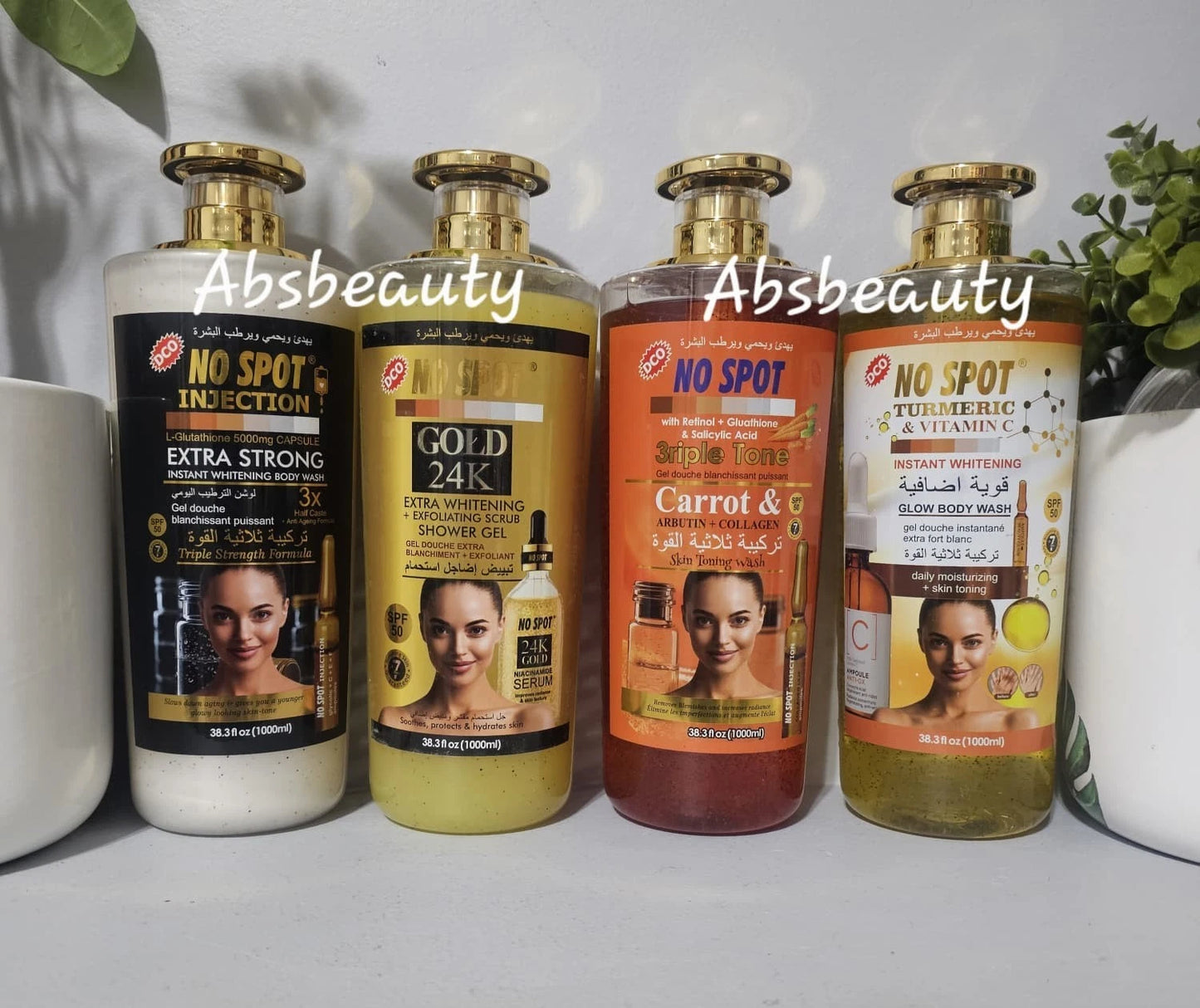 No Spot Strong Whitening Shower Gel with spf50 1000ml 1pc