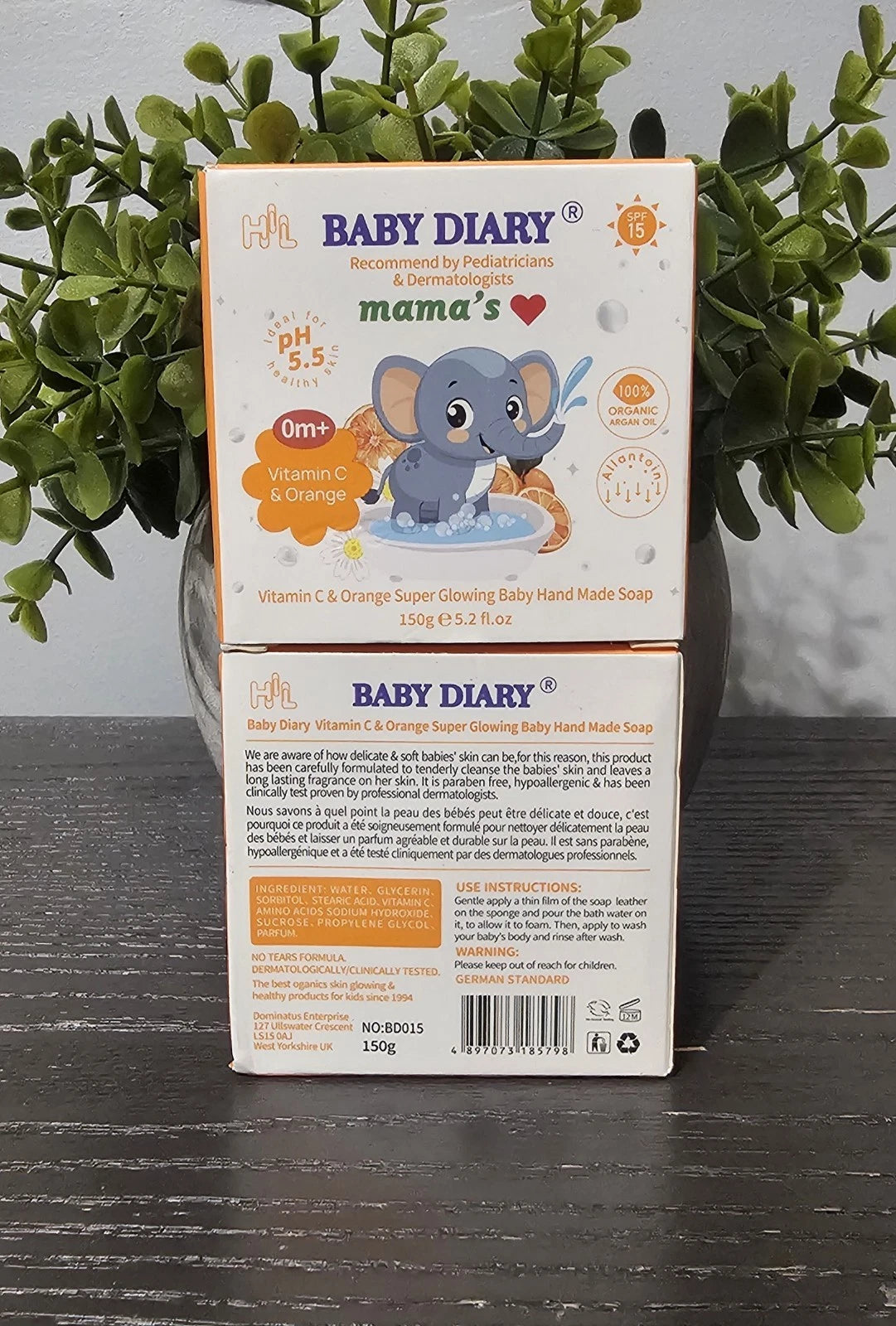 Baby Diary Vitamin C Super Glowing Baby Hand Made Soap 150g. 2pcs