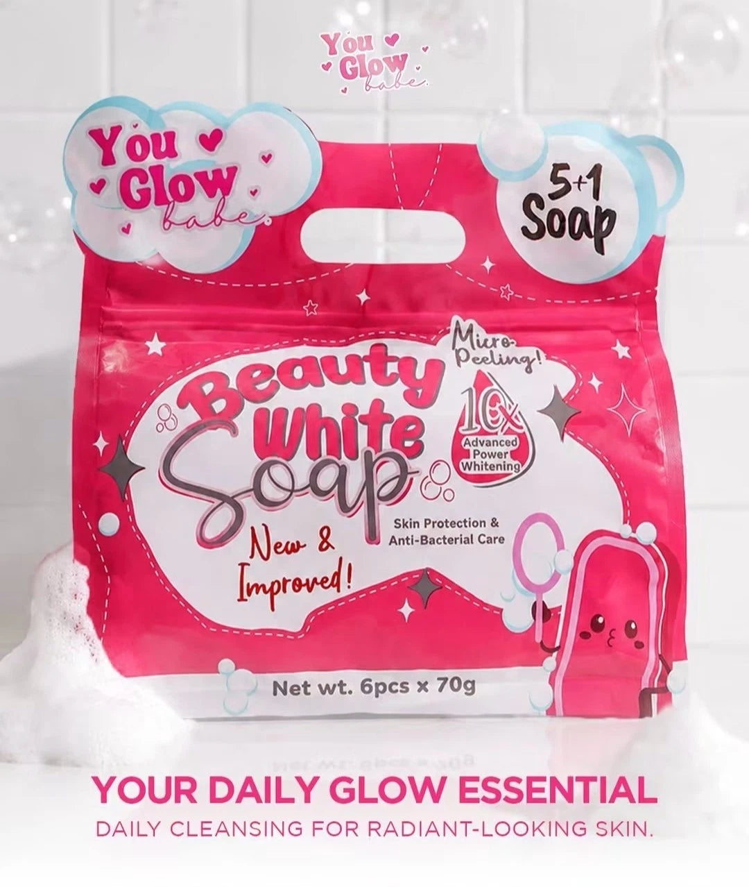 You Glow Babe - BEAUTY WHITE SOAP - New & Improved ( 6 X 70g soap )✨️
