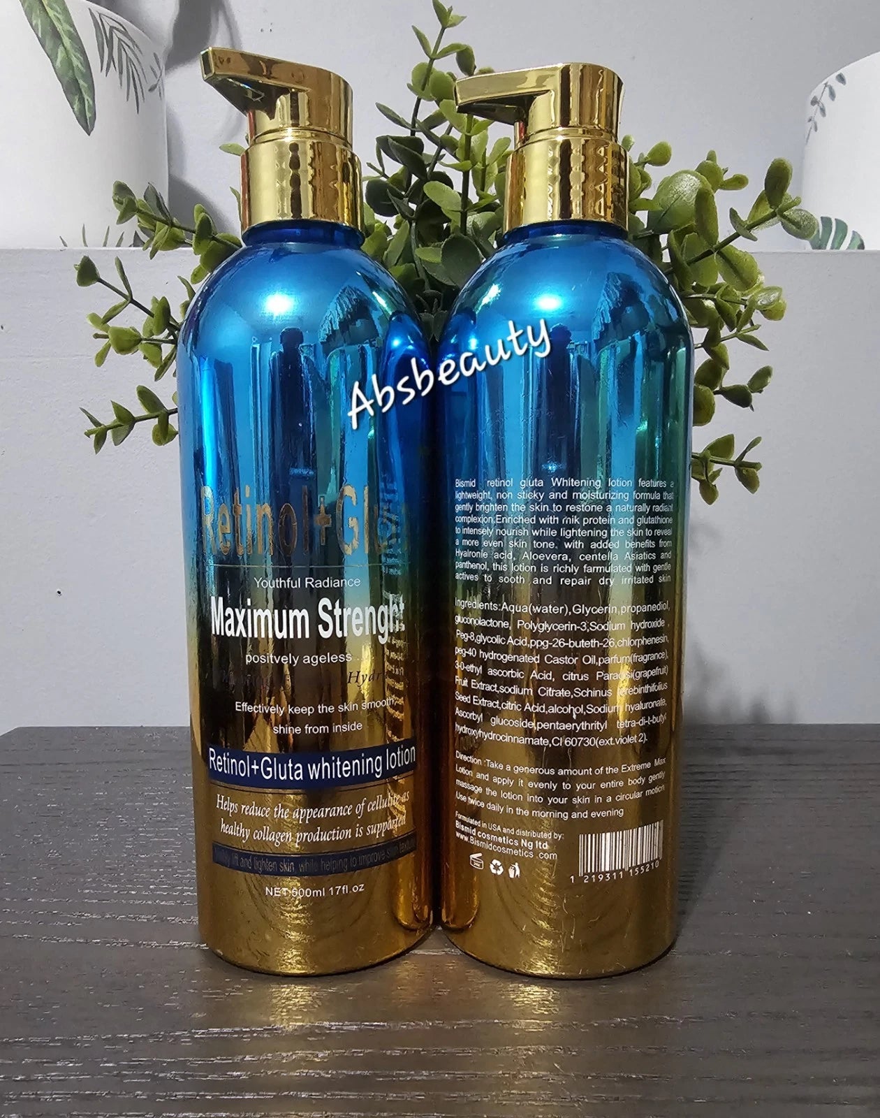 1×Bismid Retinol & Gluta Whitening Body Lotion Youthful Radiance 500ml