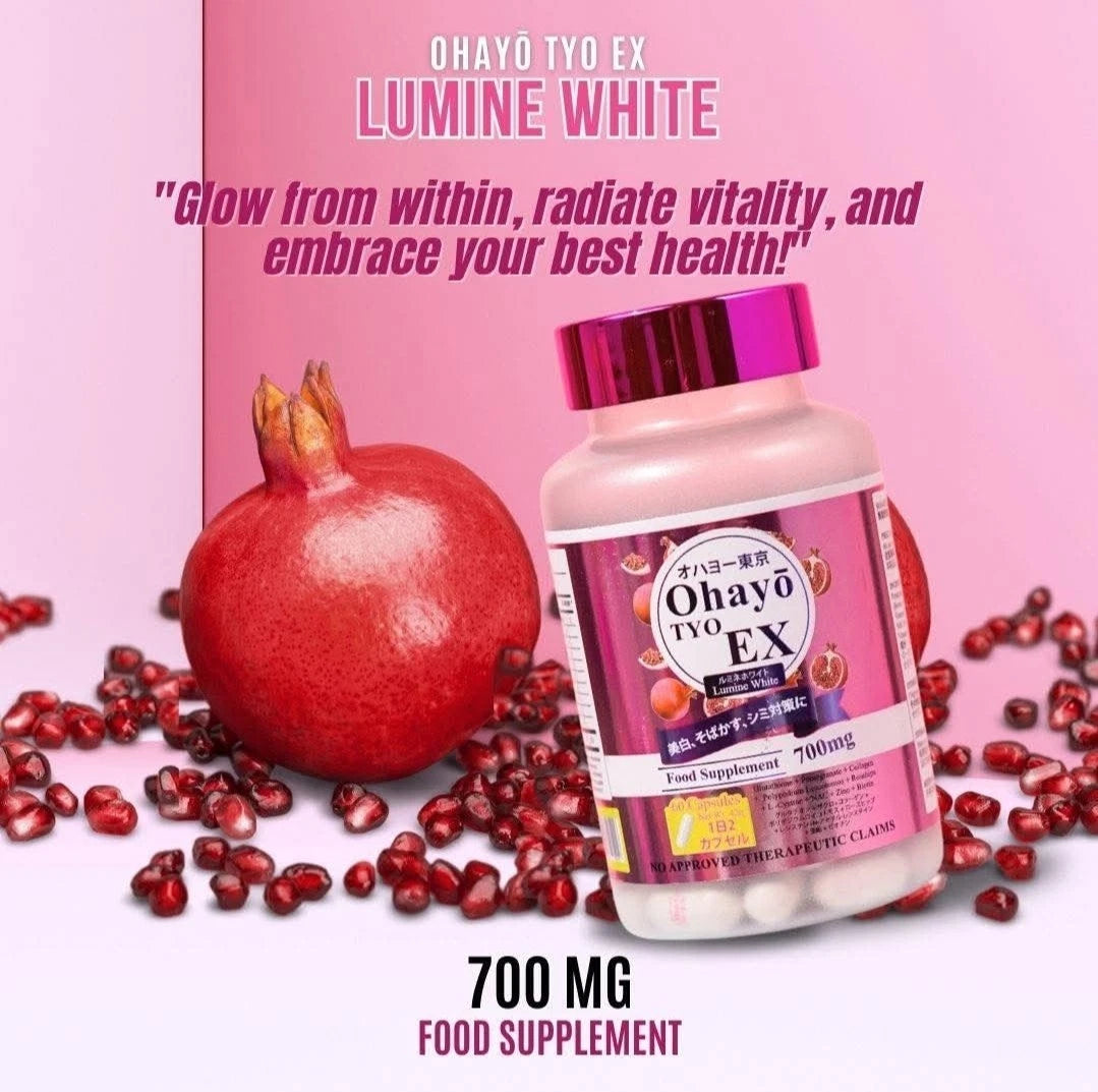 Ohayo TYO EX Lumine White Glutathione 700mg, 60 Capsules Anti-Aging & Wrinkles