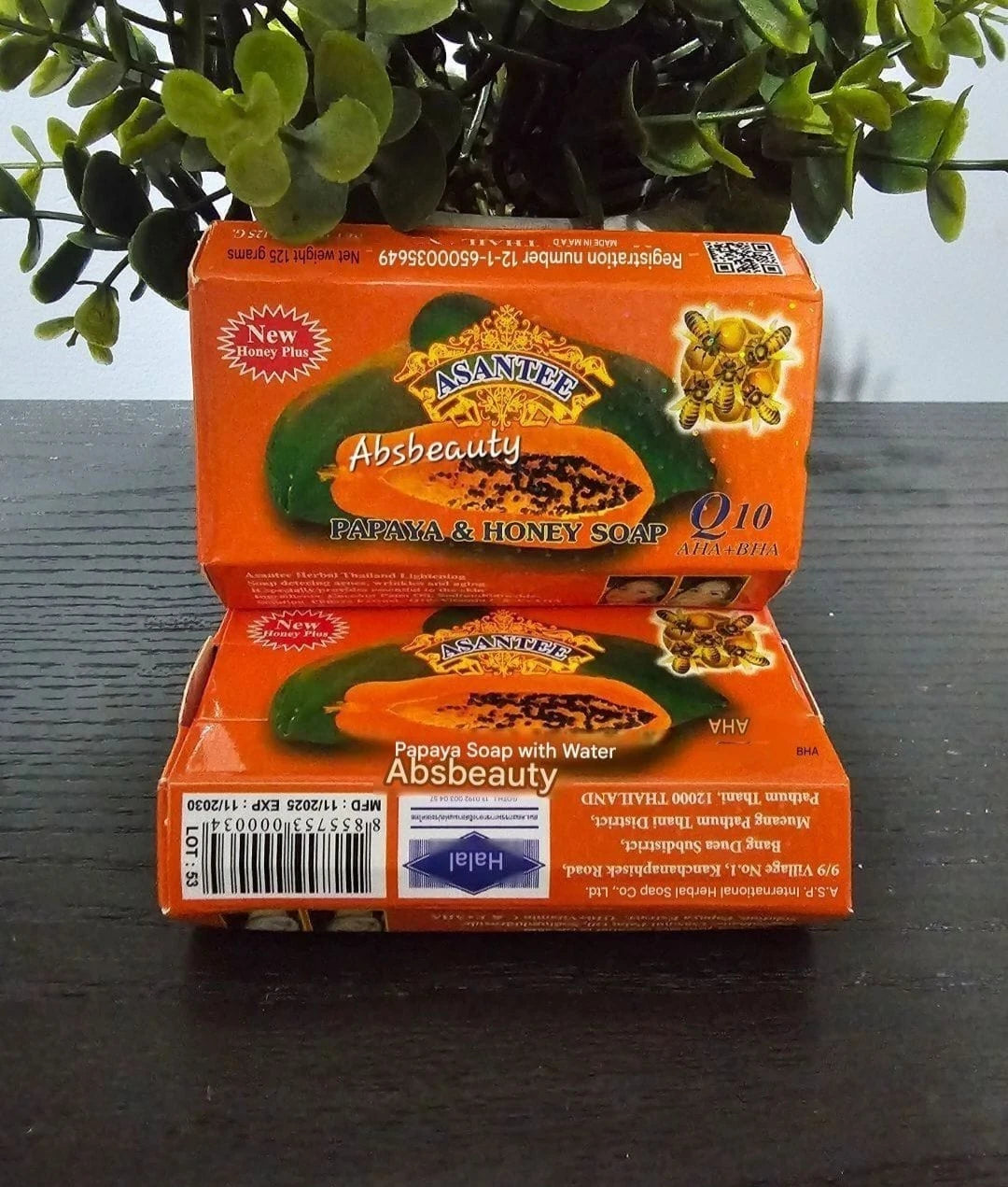 Asantee Papaya&Honey With COQ10 AHA+BHA 120g Original&Authentic 1pc