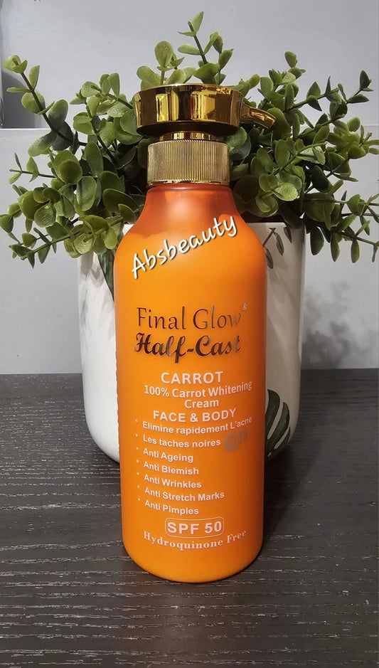 Final Glow Half-C Carrot Whitening Face & Body Lotion 500ml Authentic