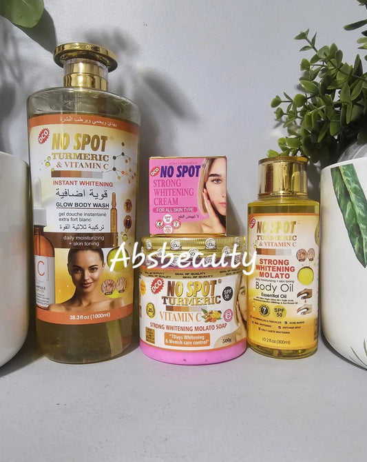 No Spot Instant Whitening With Vitamin C & Tumeric Set 4in1 Combo