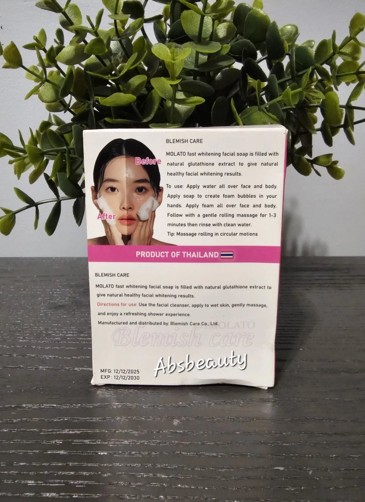 Blemish Care Molato Face Soap 3days Fast Lightening 100g 1pc