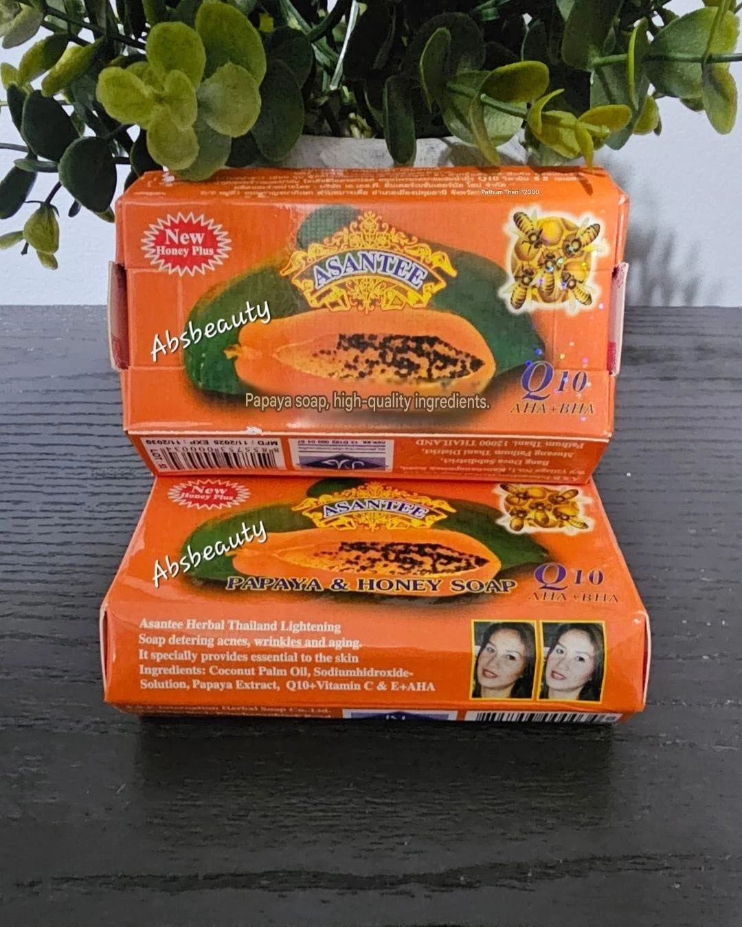 Asantee Papaya&Honey With COQ10 AHA+BHA 120g Original&Authentic 1pc