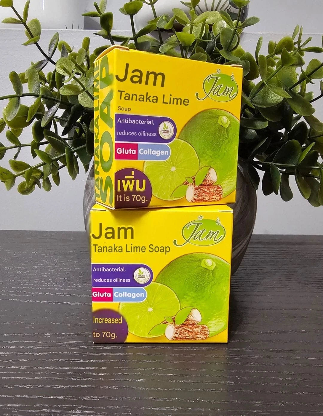 JAM Tanaka Lime Face Soap Gluta Collagen Reduce Oiliness 70g X 2pcs ✨️