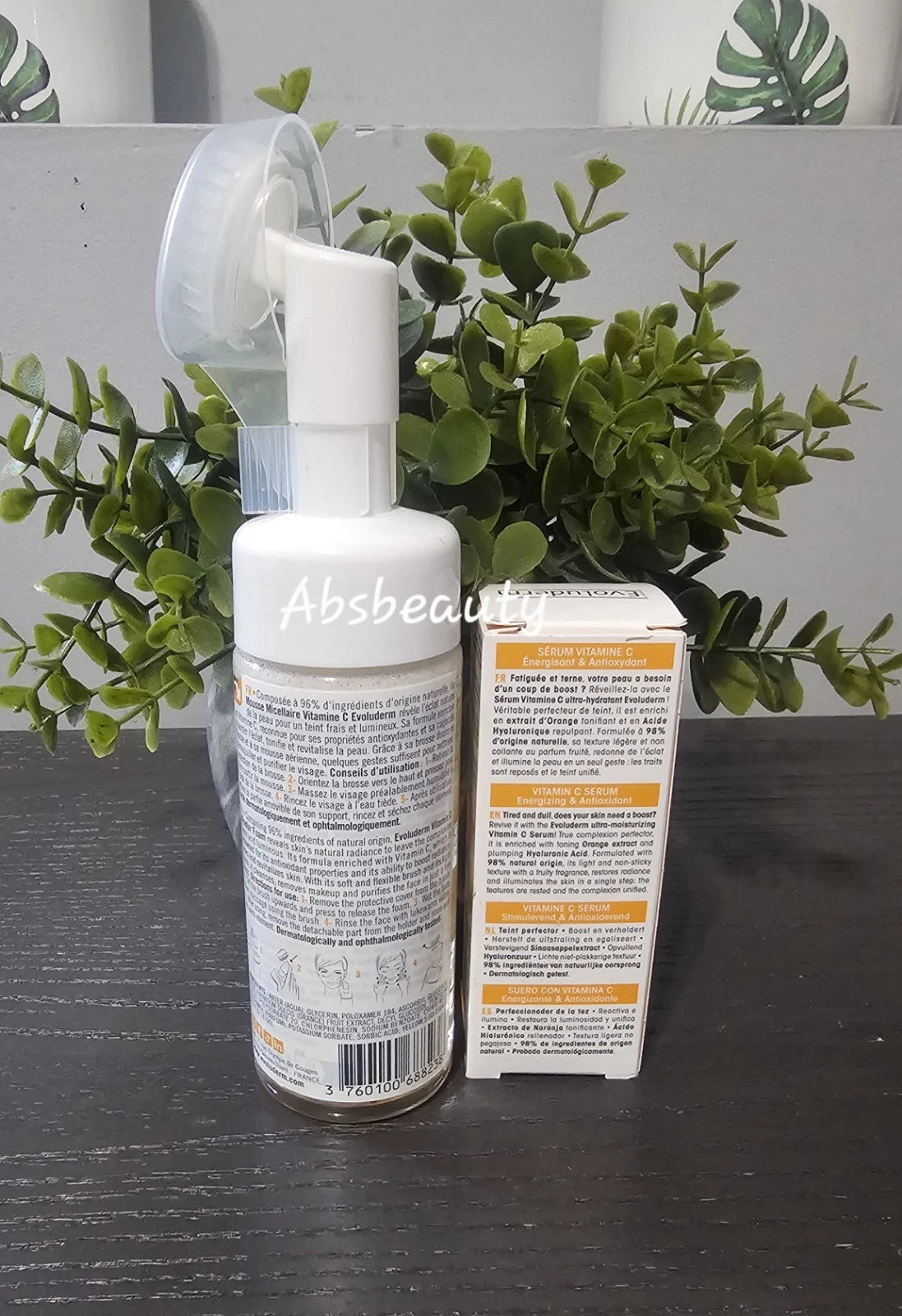 EVOLUDERM Vitamin C Micellar Foam Cleanser&Vitamin C Serum With Hyaluronic Acid