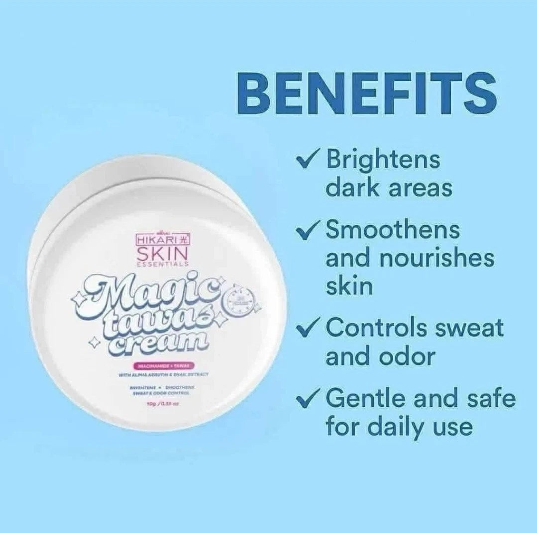1×Hikari Skin Essentials Magic Tawas Underarm Brightening Cream Niacinamide 10g