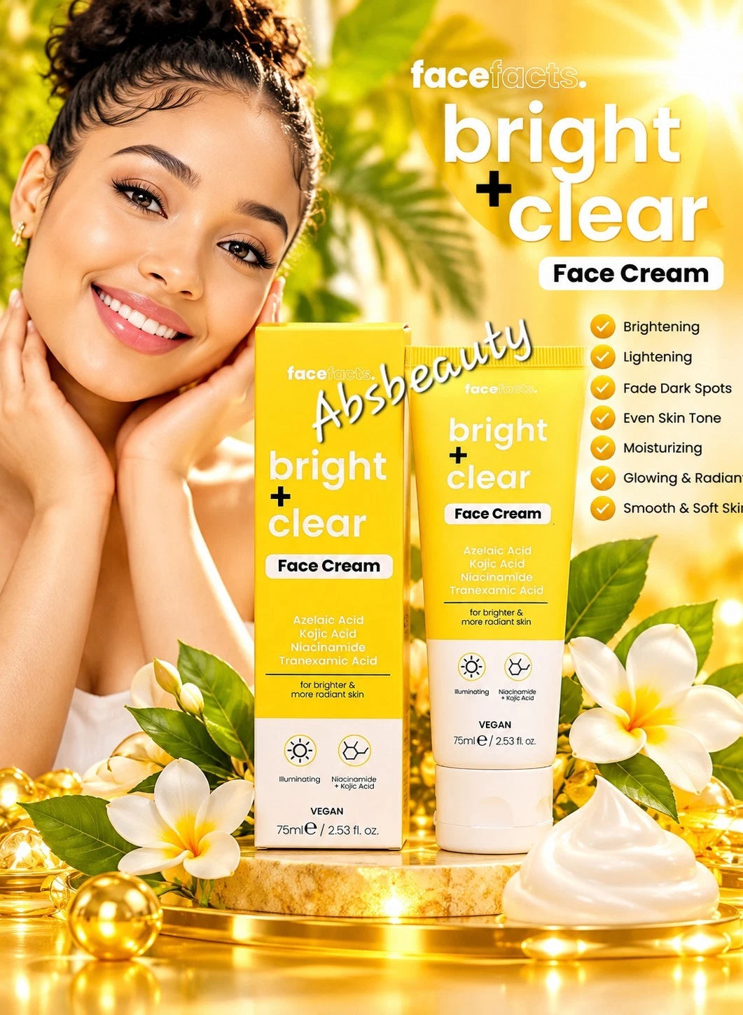 FaceFacts. Bright+Clear Face Cream 75ml
