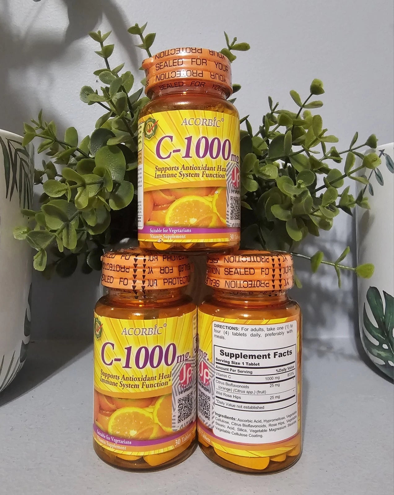 1×Acorbic C 1000 Mg Vitamin C Supplement Bright Clear Faster Whitening Original