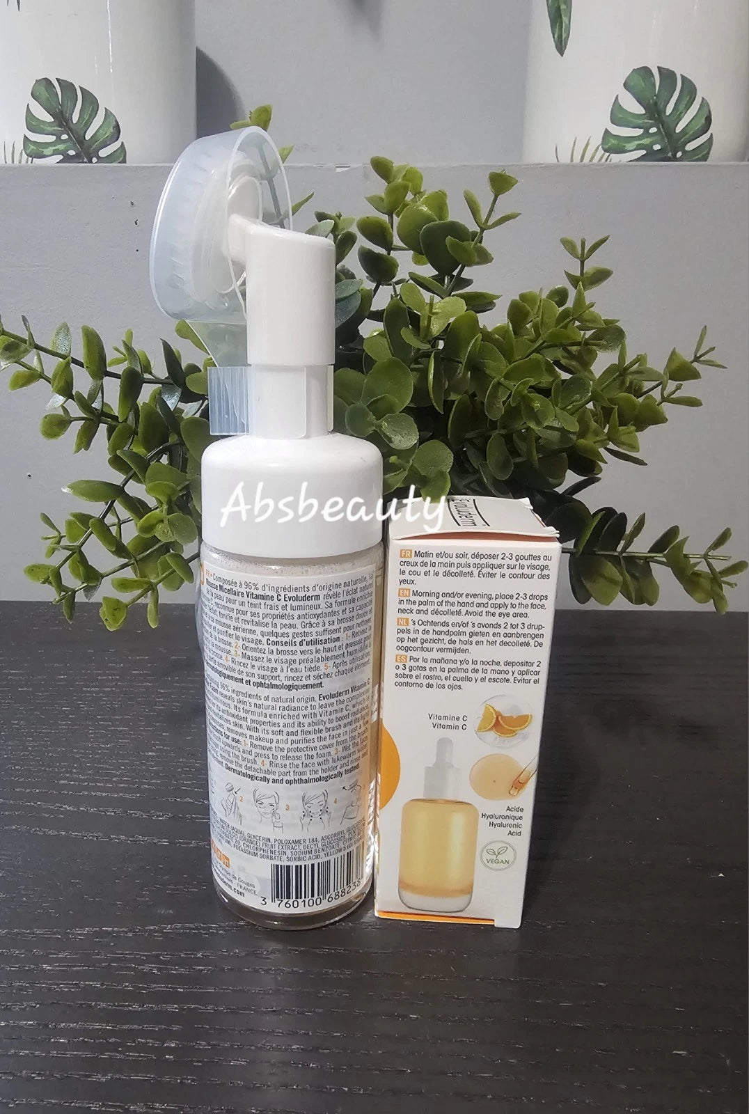 EVOLUDERM Vitamin C Micellar Foam Cleanser&Vitamin C Serum With Hyaluronic Acid