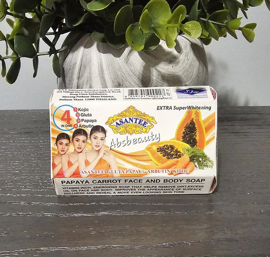Asantee 4in1 Papaya,Carrot Face & Body Soap 125g 1pc