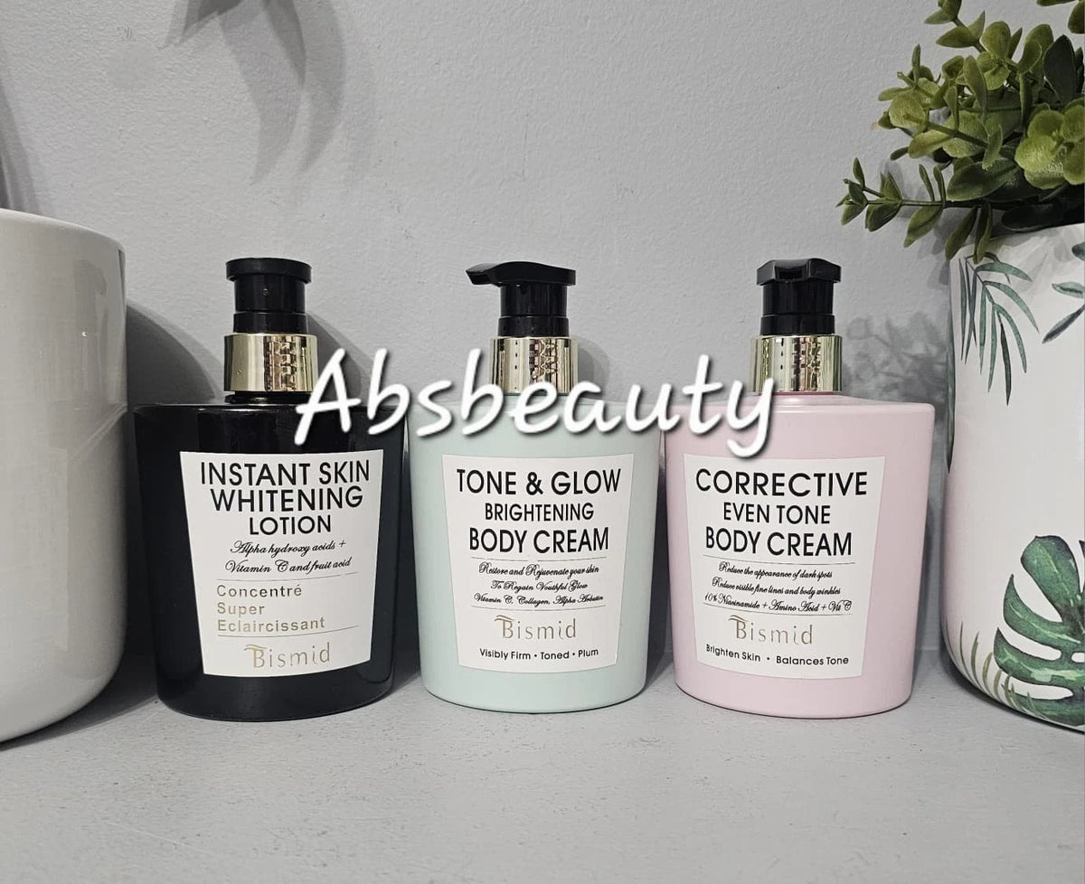 Bismid Instant Whitening,Tone & Glow Brightening,Corrective Even Tone Body Cream