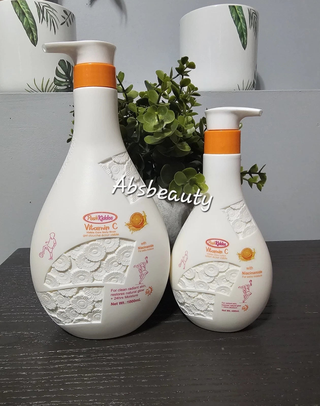 Posh Kiddos Set Shower Gel 1000ml & Lotion 400ml Plus 24hrs Moisture With Spf50