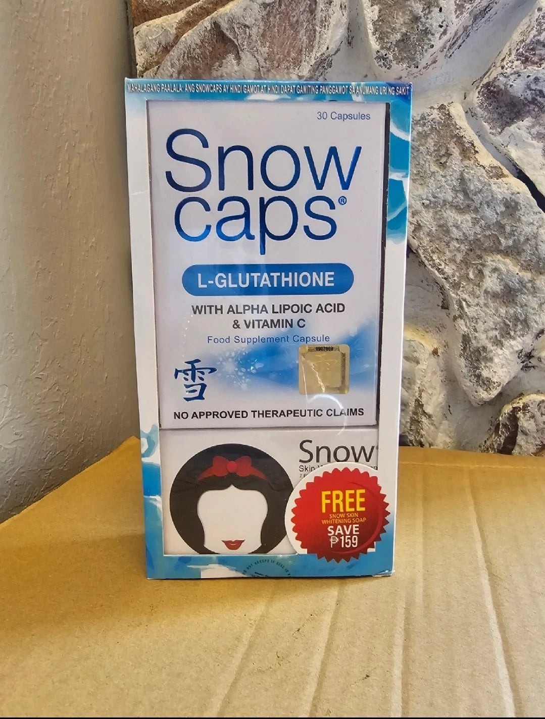 SNOWCAPS L-Glutathione 30 Caps with 1×Free Snow Whitening Soap✨️