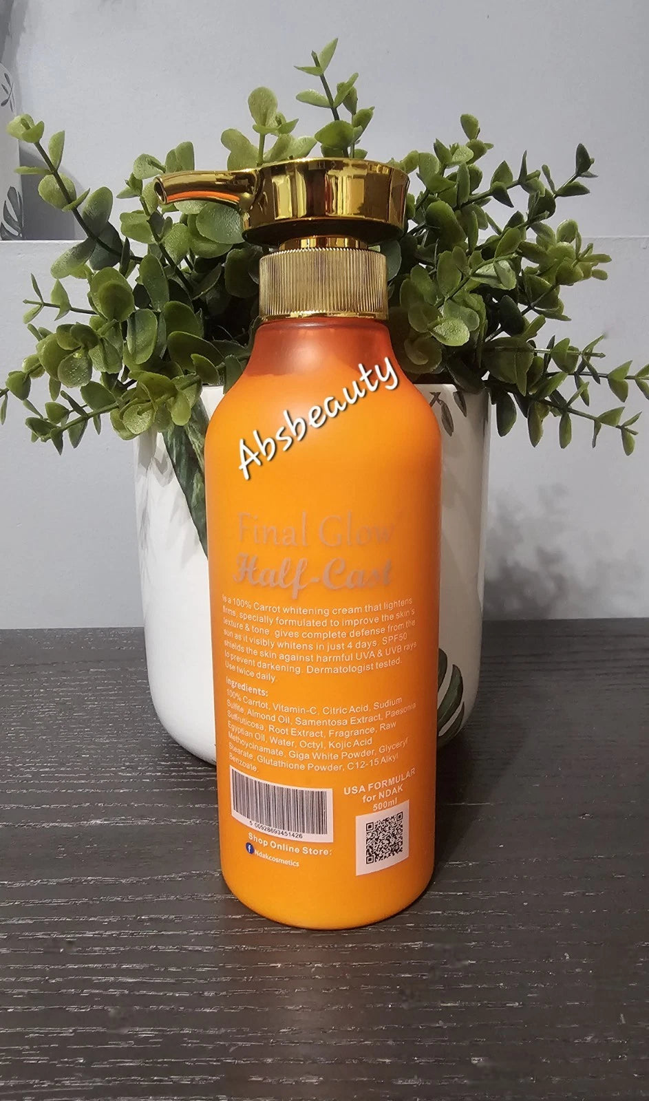 Final Glow Half-C Carrot Whitening Face & Body Lotion 500ml Authentic