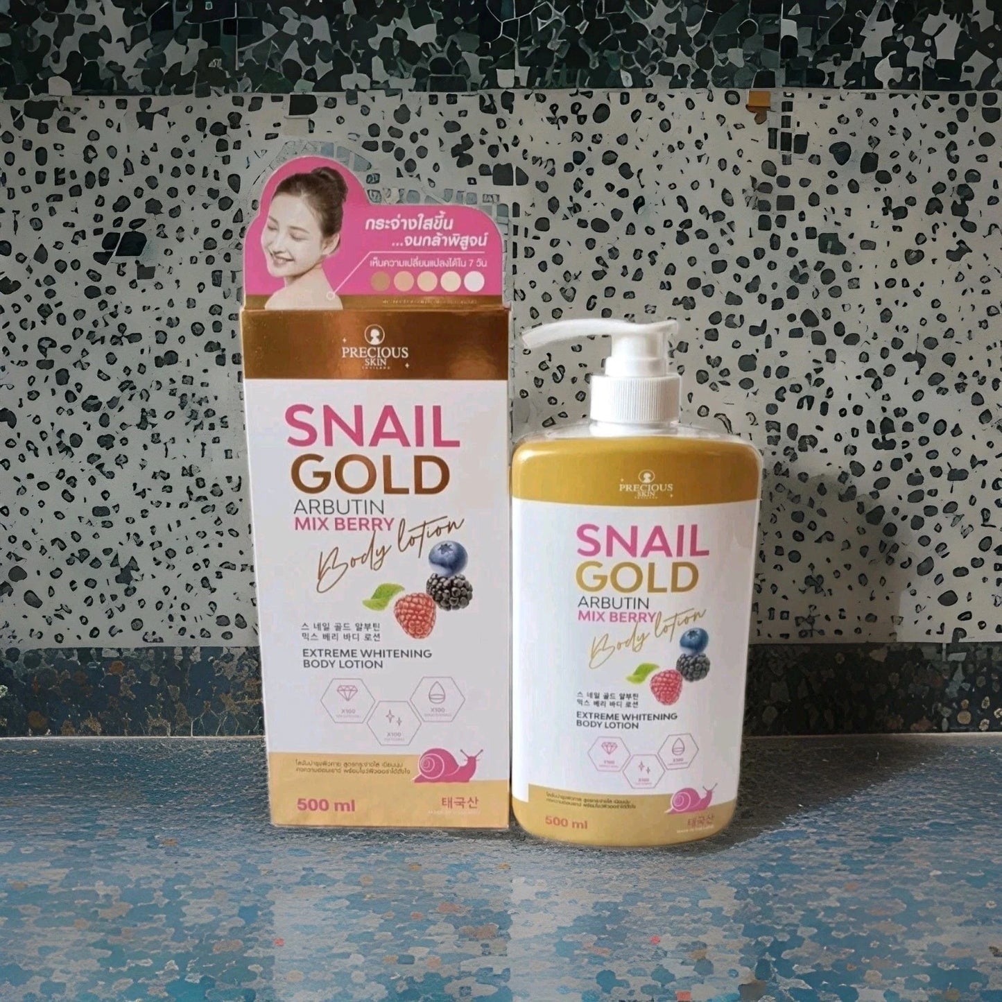 Snail GOLD Arbutin Mixed Berry Whitening Body Lotion Soft & Radiant 500ml,1pc