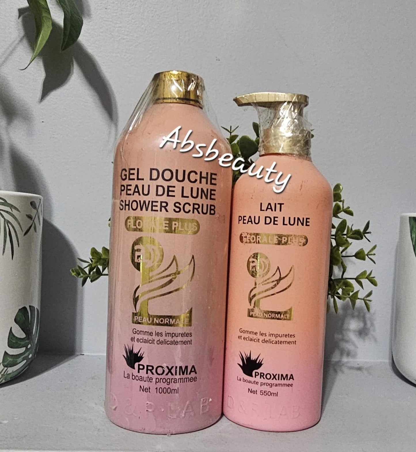 Peau De Lune Lightening Shower Scrub Body Wash1 1000ml & Body Lotion 400ml Combo