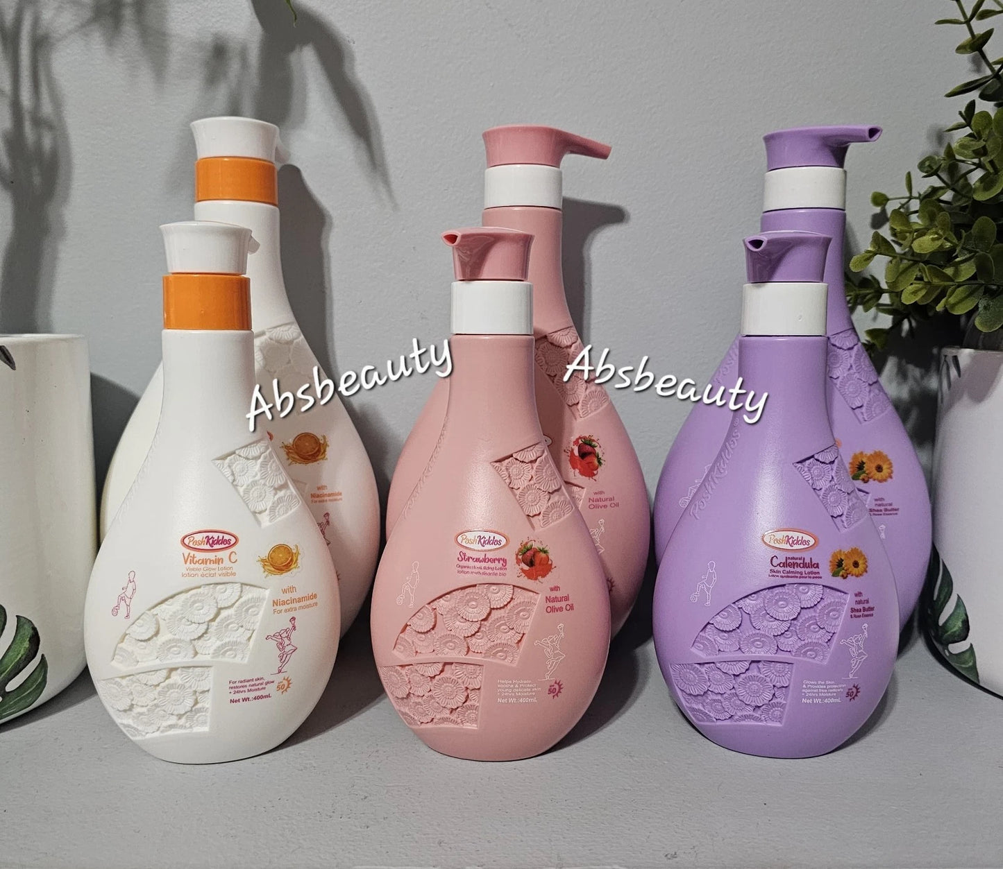 Posh Kiddos Set Shower Gel 1000ml & Lotion 400ml Plus 24hrs Moisture With Spf50