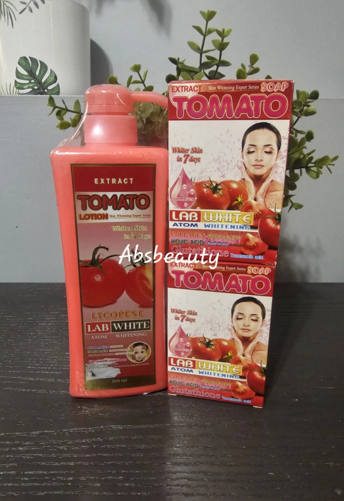 LEE Lab White Tomato Lycopene Lightening 1×Body Lotion & 2×Soap, 3PCS Set