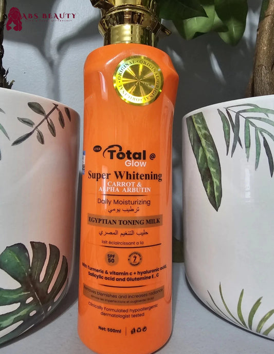 Total Glow Super Whitening Carrot & Alpha Arbutin Egyptian Toning Milk 500ml