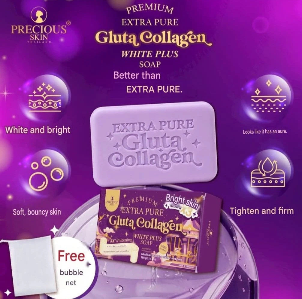 Precious Skin Extra Pure Gluta Collagen White Plus Face&Body Soap 160g 1pc