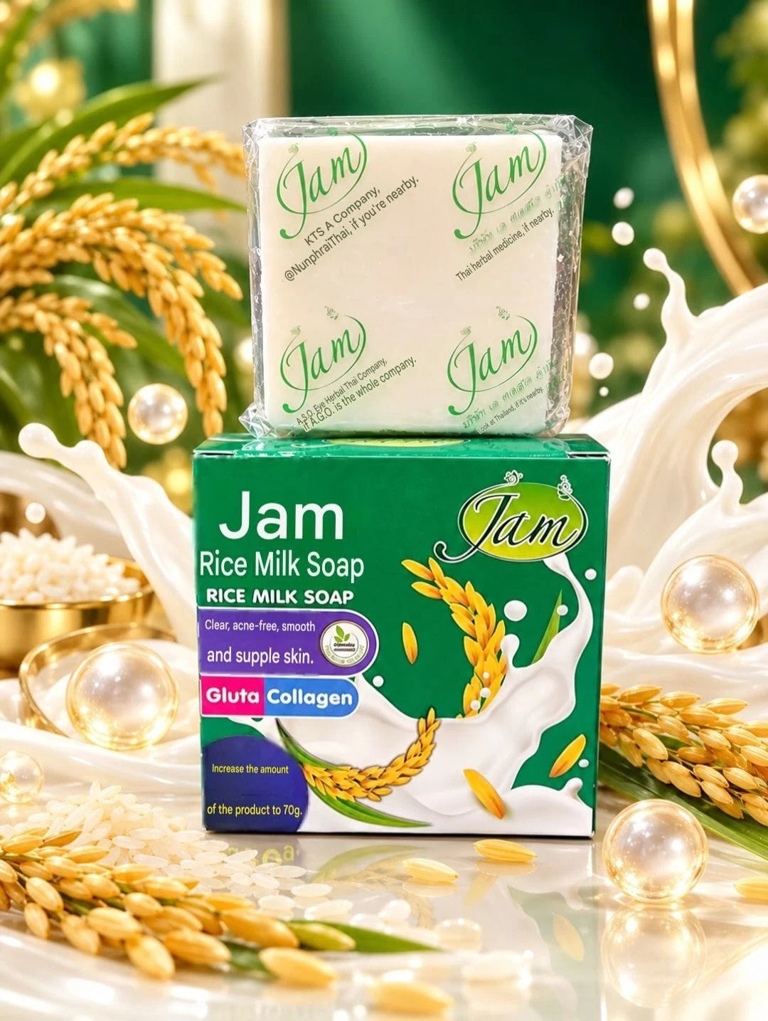 JAM Rice Milk Face Soap Clear,acne Free, Supple Skin 70g X 2pcs 👌