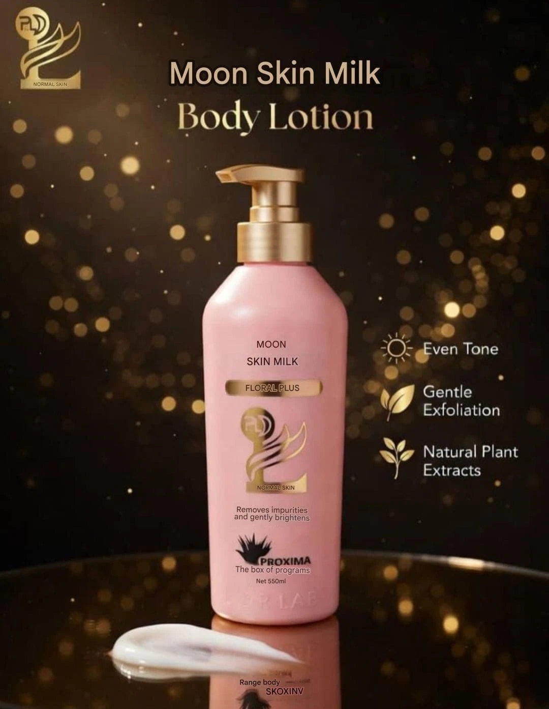 Peau De Lune Lightening Shower Scrub Body Wash1 1000ml & Body Lotion 400ml Combo