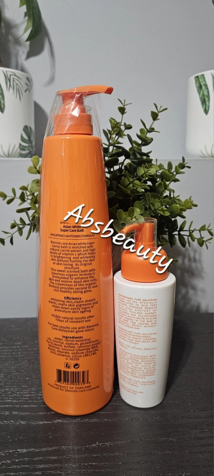 2pcs Blemish Care Asian White Super Carrot Shower Bath &  Body Lotion 💯👌