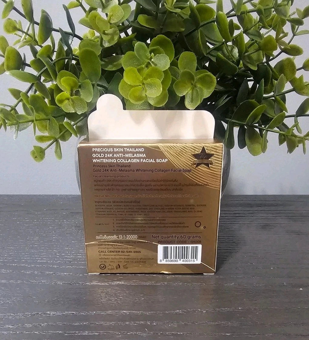 2x Precious Skin Gold 24K Clear Melasma Whitening Collagen Facial Soap 60g